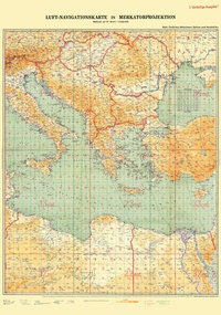 Abbildung von: LUFTKRIEG - Luft-Navigationskarte: Östliches Mittelmeer, Balkan, Nordafrika 1940 (Plano) - Verlag Rockstuhl