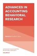 Cover: Advances in Accounting Behavioral Research - Emerald Publishing Limited