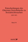 Cover: Entscheidungen des obersten Gerichtshofes in Sozialrechtssachen SSV-NF - Manz