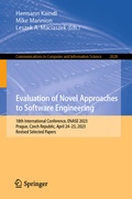 Cover: Evaluation of Novel Approaches to Software Engineering - Springer