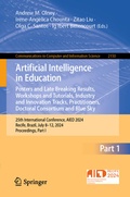 Cover: Artificial Intelligence in Education. Posters and Late Breaking Results, Workshops and Tutorials, Industry and Innovation Tracks, Practitioners, Doctoral Consortium and Blue Sky - Springer