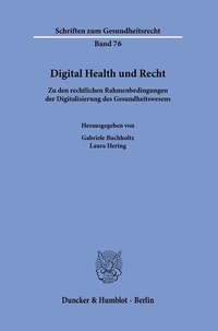 Abbildung von: Digital Health und Recht - Duncker & Humblot