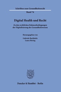 Abbildung von: Digital Health und Recht - Duncker & Humblot