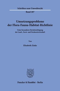 Abbildung von: Umsetzungsprobleme der Flora-Fauna-Habitat-Richtlinie - Duncker & Humblot