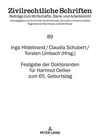 Abbildung von: Festgabe der Doktoranden für Hartmut Oetker zum 65. Geburtstag - Peter Lang Verlag