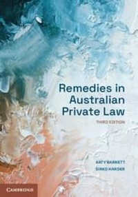 Abbildung von: Remedies in Australian Private Law - Cambridge University Press