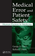 Cover: Medical Error and Patient Safety - CRC Press
