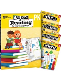 Enlarge image Cover: 180 Days (TM): Reading, Math, High-Frequency Words Social Studies, and Science for Pre K 5- Book Set - Shell Educational Publishing
