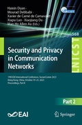 Cover: Security and Privacy in Communication Networks - Springer