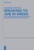 Cover: Speaking to Job in Greek - De Gruyter