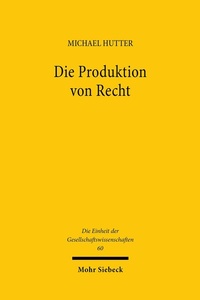 Abbildung von: Die Produktion von Recht - Mohr Siebeck