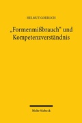Abbildung von: 'Formenmißbrauch' und Kompetenzverständnis - Mohr Siebeck