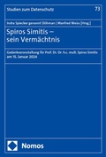 Cover: Spiros Simitis - sein Verm&auml;chtnis - Nomos