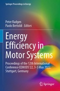 Cover: Energy Efficiency in Motor Systems - Springer