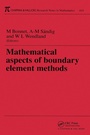Cover: Mathematical Aspects of Boundary Element Methods - Chapman & Hall/CRC