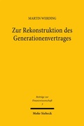Cover: Zur Rekonstruktion des Generationenvertrages - Mohr Siebeck