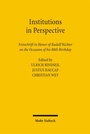 Cover: Institutions in Perspective - Mohr Siebeck