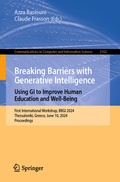 Cover: Breaking Barriers with Generative Intelligence. Using GI to Improve Human Education and Well-Being - Springer