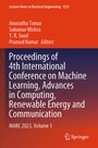 Cover: Proceedings of 4th International Conference on Machine Learning, Advances in Computing, Renewable Energy and Communication - Springer