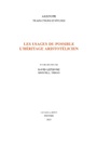 Cover: Les usages du possible - Peeters Publishers