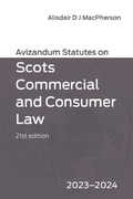 Cover: Avizandum Statutes on Scots Commercial and Consumer Law - Edinburgh University Press