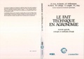 Cover: Le fait technique en agronomie - Editions L'Harmattan