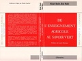 Cover: De l'enseignement agricole au savoir vert - Editions L'Harmattan