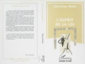 Cover: L'esprit de la loi - Editions L'Harmattan