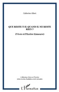 Cover: Que reste-t-il quand il ne reste rien ? - Editions L'Harmattan