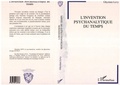 Cover: L'invention psychanalytique du temps - Editions L'Harmattan
