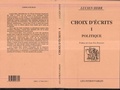 Cover: Choix d'&eacute;crits - Editions L'Harmattan