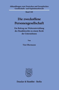 Abbildung von: Die zweckoffene Personengesellschaft - Duncker & Humblot