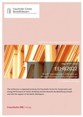 Cover: EEHB 2022. The 4th International Conference on Energy Efficiency in Historic Buildings - Fraunhofer IRB Verlag