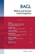 Cover: Biblical and Ancient Greek Linguistics, Volume 11 - Pickwick Publications