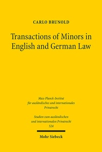 Bild: Transactions of Minors in English and German Law - Mohr Siebeck