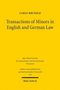 Abbildung von: Transactions of Minors in English and German Law - Mohr Siebeck