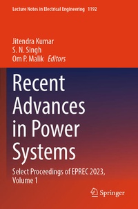 Enlarge image Cover: Recent Advances in Power Systems - Springer