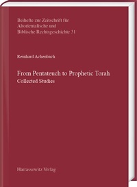 Abbildung von: From Pentateuch to Prophetic Torah - Harrassowitz Verlag