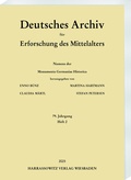 Cover: Deutsches Archiv f&uuml;r Erforschung des Mittelalters 79 (2023) 2 - Harrassowitz Verlag