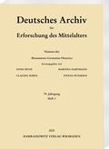 Cover: Deutsches Archiv f&uuml;r Erforschung des Mittelalters 79 (2023) 1 - Harrassowitz Verlag