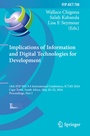 Cover: Implications of Information and Digital Technologies for Development - Springer