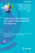 Cover: Implications of Information and Digital Technologies for Development - Springer