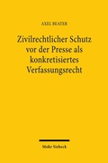 Abbildung von: Zivilrechtlicher Schutz vor der Presse als konkretisiertes Verfassungsrecht - Mohr Siebeck