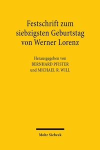 Abbildung von: Festschrift zum siebzigsten Geburtstag von Werner Lorenz - Mohr Siebeck