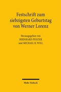 Cover: Festschrift zum siebzigsten Geburtstag von Werner Lorenz - Mohr Siebeck