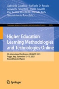Cover: Higher Education Learning Methodologies and Technologies Online - Springer