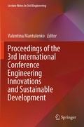 Cover: Proceedings of the 3rd International Conference Engineering Innovations and Sustainable Development - Springer