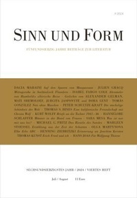 Enlarge image Cover: Sinn und Form 4/2024 - SINN und FORM