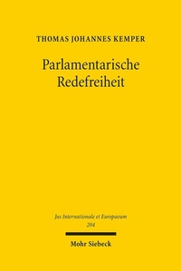 Abbildung von: Parlamentarische Redefreiheit - Mohr Siebeck