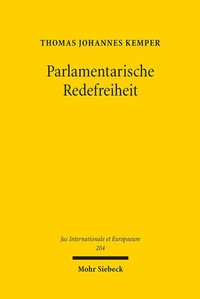 Abbildung von: Parlamentarische Redefreiheit - Mohr Siebeck